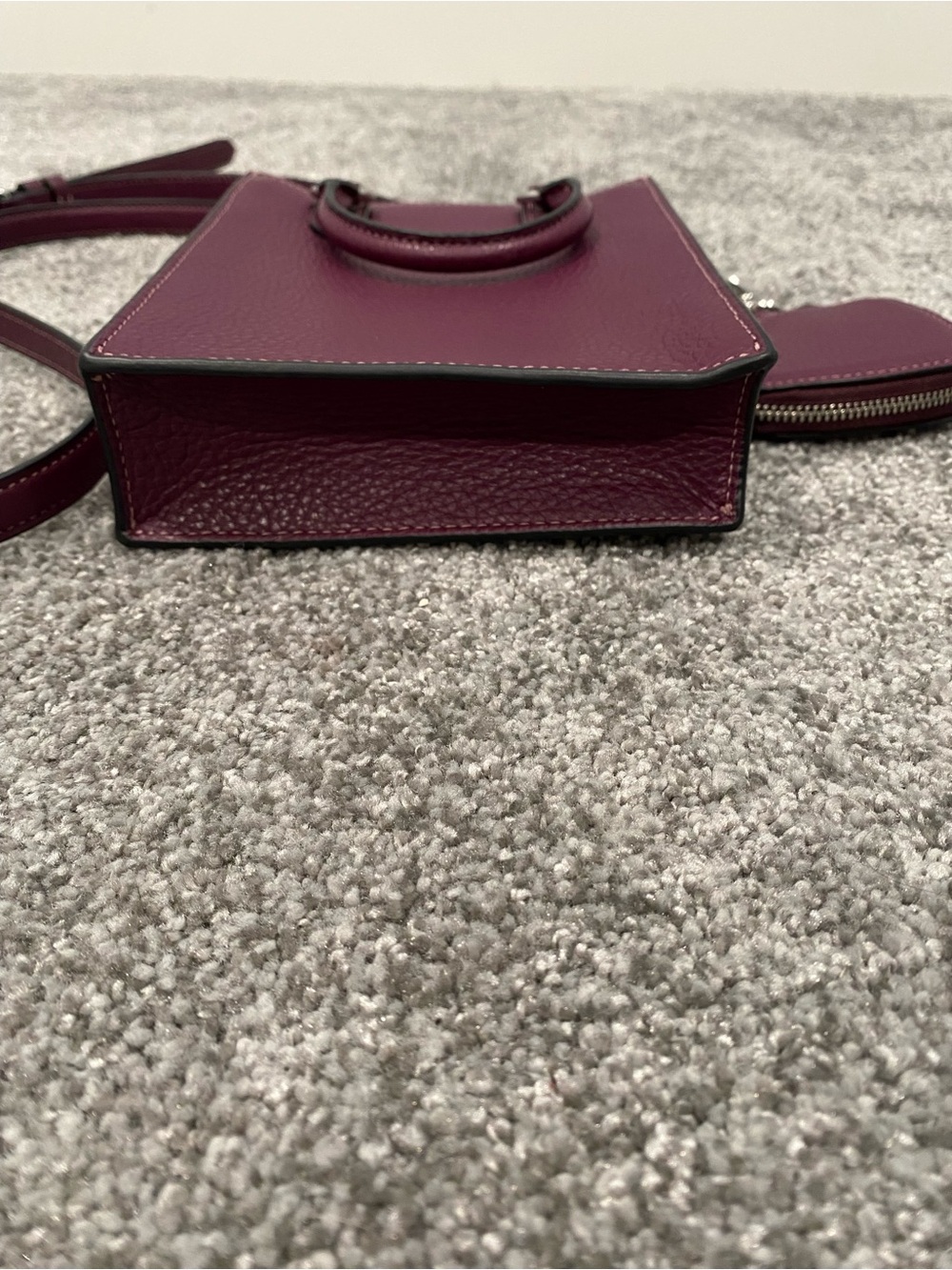 NWT Coach North South Mini Tote With Rivets Leather Bag Long Strap CM248 - Picture 5 of 8